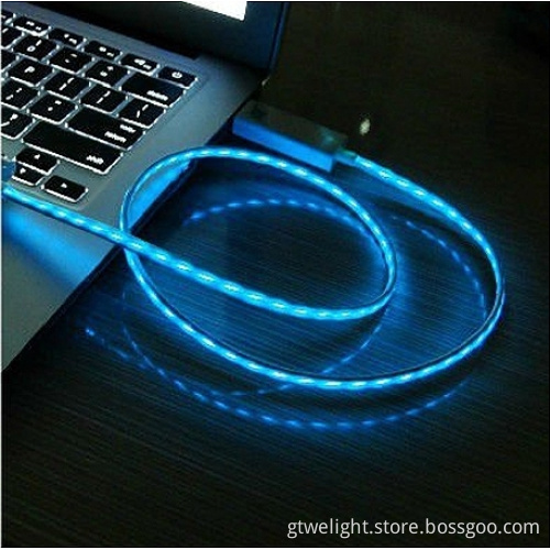 New Visible Flowing Light USB Data Charger Cable